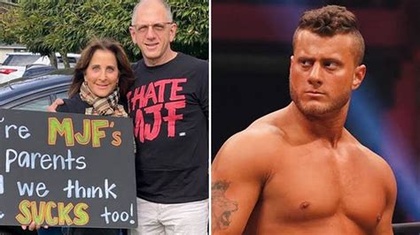 mjf mom|MJFs mom held a placard saying the AEW star is an。